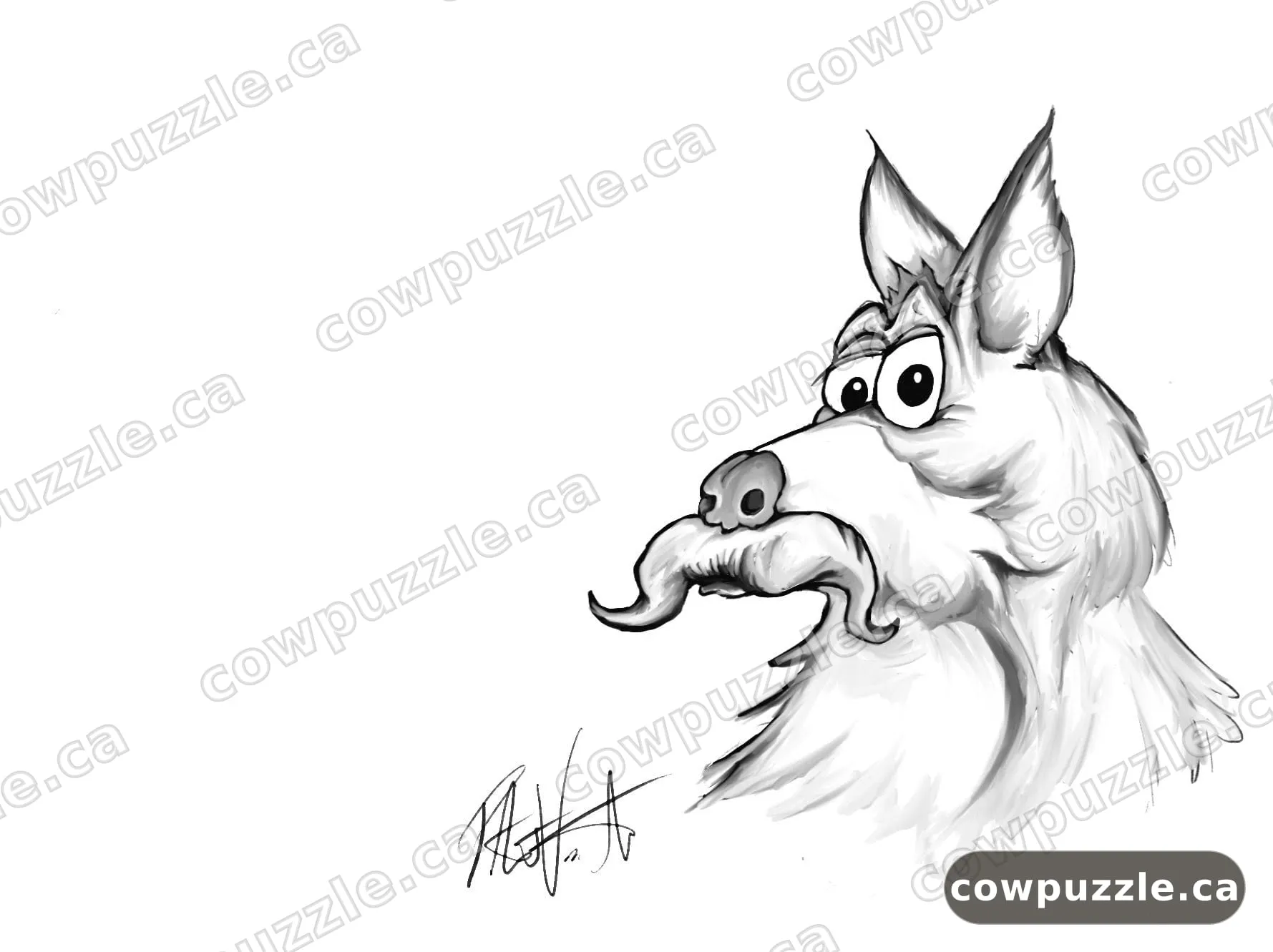 Mustache — Inktober 2025 · Day 1